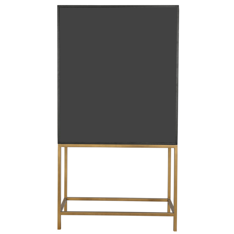 Meera TV-Armoire, Gray/Gold