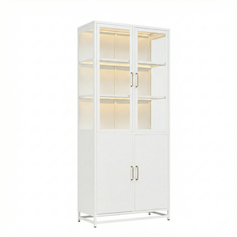 76.75'' Tall Display Cabinet, White