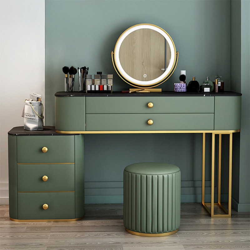 Makeup Vanity with Light mirror,5 drawers,Power Outlet