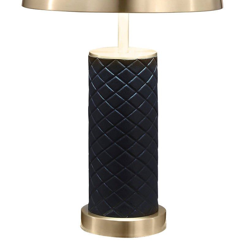 Ensemble de 2 lampes de table dôme matelassées noires Mantova