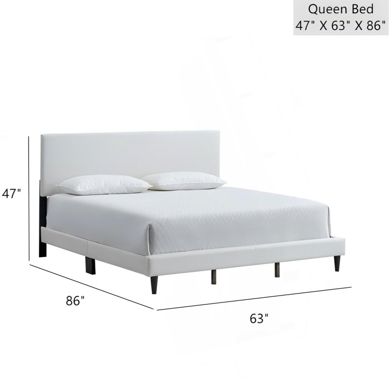 Grand lit Baron (matelas non inclus), Blanc, Grand lit