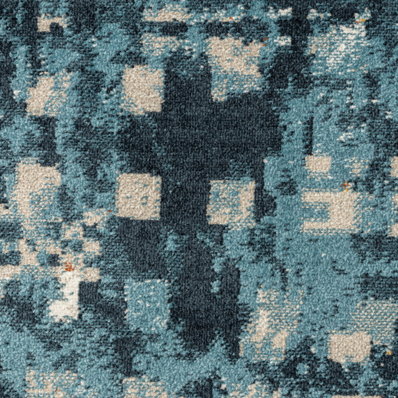 Placeeda Machine Washable Area Rug in Navy Blue, Rectangle 5'2" x 7'2"
