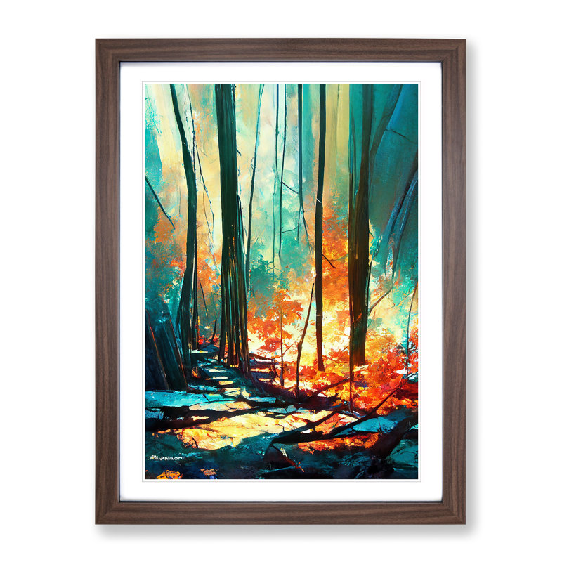 Painted Forest No.2 - Framed Print, 34cm H x 25cm W x 2cm D, Walnut Framed