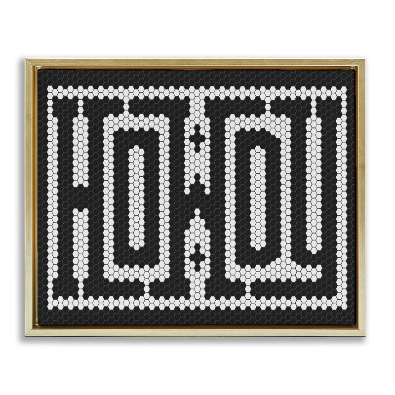 Mosaic Style Howdy in  Framed Floater Canvas Wall Art, design by Lettered and Lined, 25" H x 31" W
