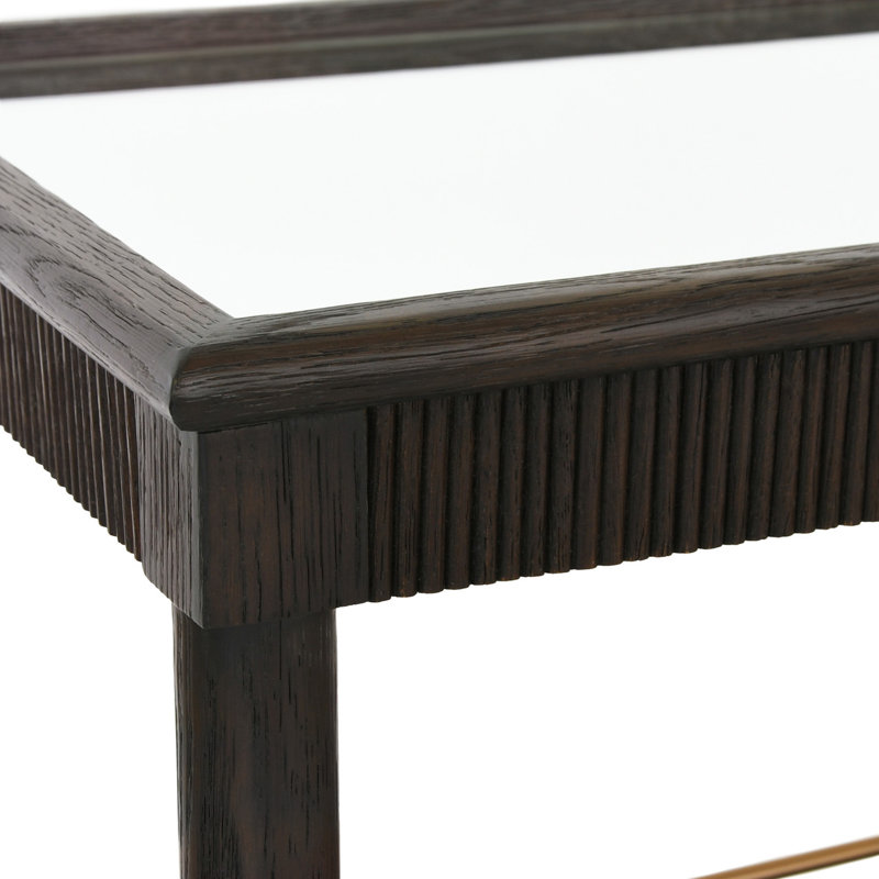 Dublin Solid Wood Bar Cart, Espresso Oak