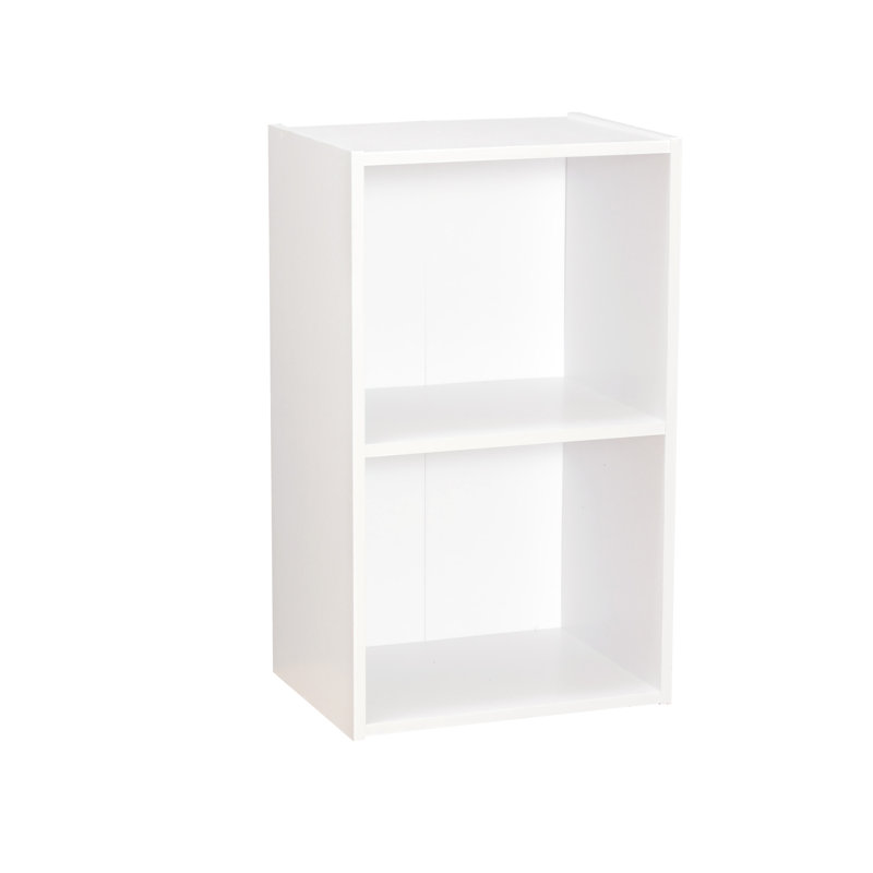 2 Tier Bookcase Cube Wooden Bookshelf, White