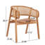 Chaises de salle à manger Mid-Century modernes en bois d'hévéa avec dossier en canne et accoudoirs-125186798