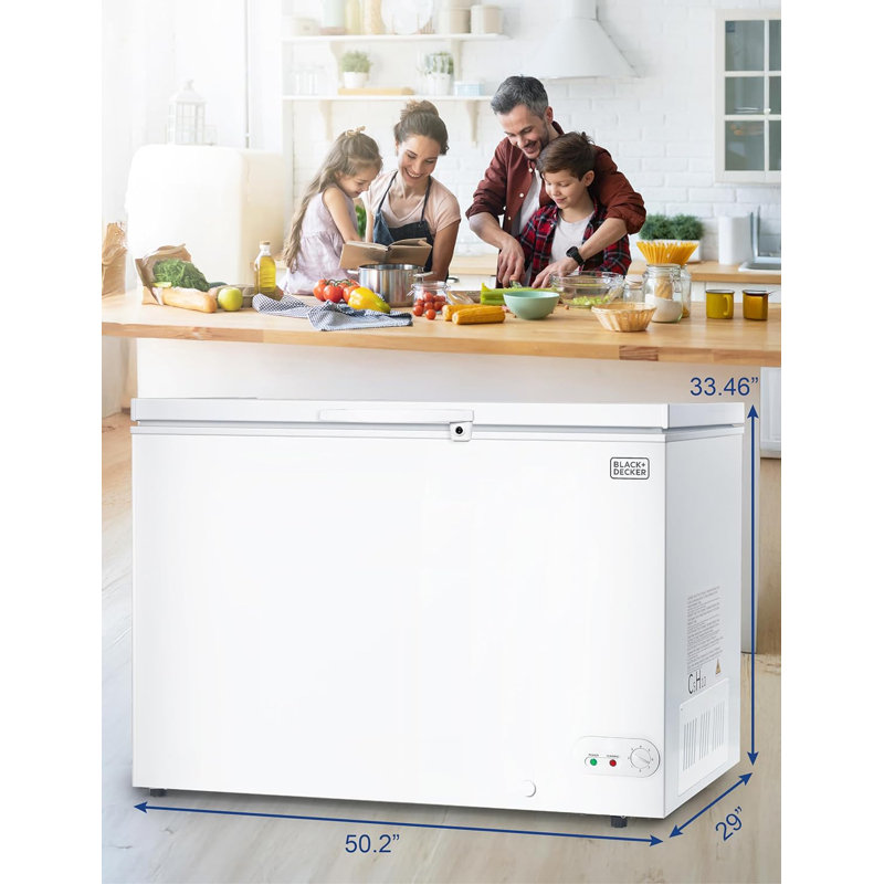 BLACK+DECKER 13 Cu. Ft. Chest Freezer, Deep Freezer with Top Opening, Freezer Chest with 2 Removable Storage Baskets, Mechanical Temperature Control, Manual Defrost, R600a Refrigerant,BCF1300E,White