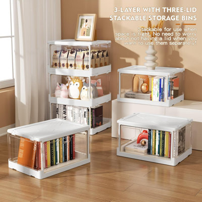3-pack Clear Storage Bins With Lids