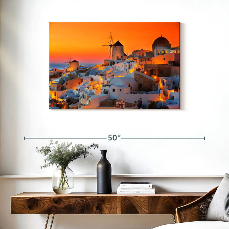 Sebbie Oia Sunset, 24" H x 36" W