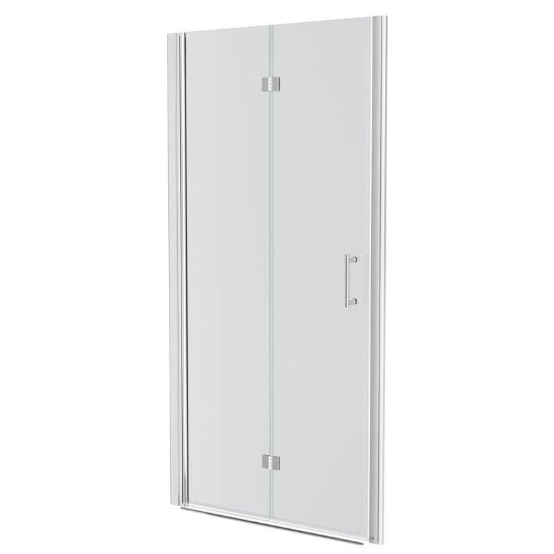 Porte de douche l 34 po x H 72 po sans cadre, Chrome poli