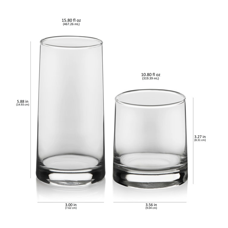 Libbey Polaris 16-Piece Tumbler and Rocks Glass Set