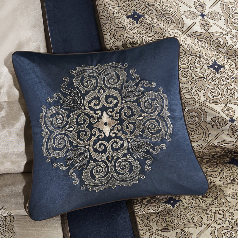 7 Piece King Comforter - Navy Fluff Up Needed Size With Pillows, King Comforter +  6 Additional Pieces, Navy Blue
