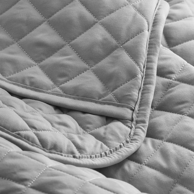 Ensemble de couvre-lit et de draps, Gris clair / rouge, Couvre-lit double TG + 6 pièces supplémentaires