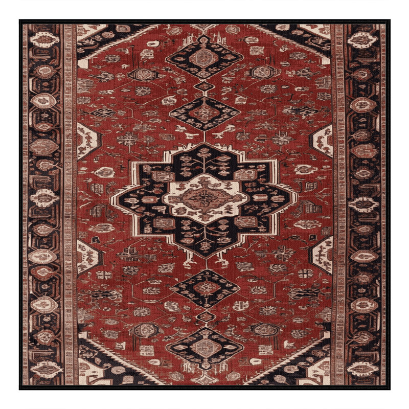 Tapis brun lavable à la machine, Carré 7 pi