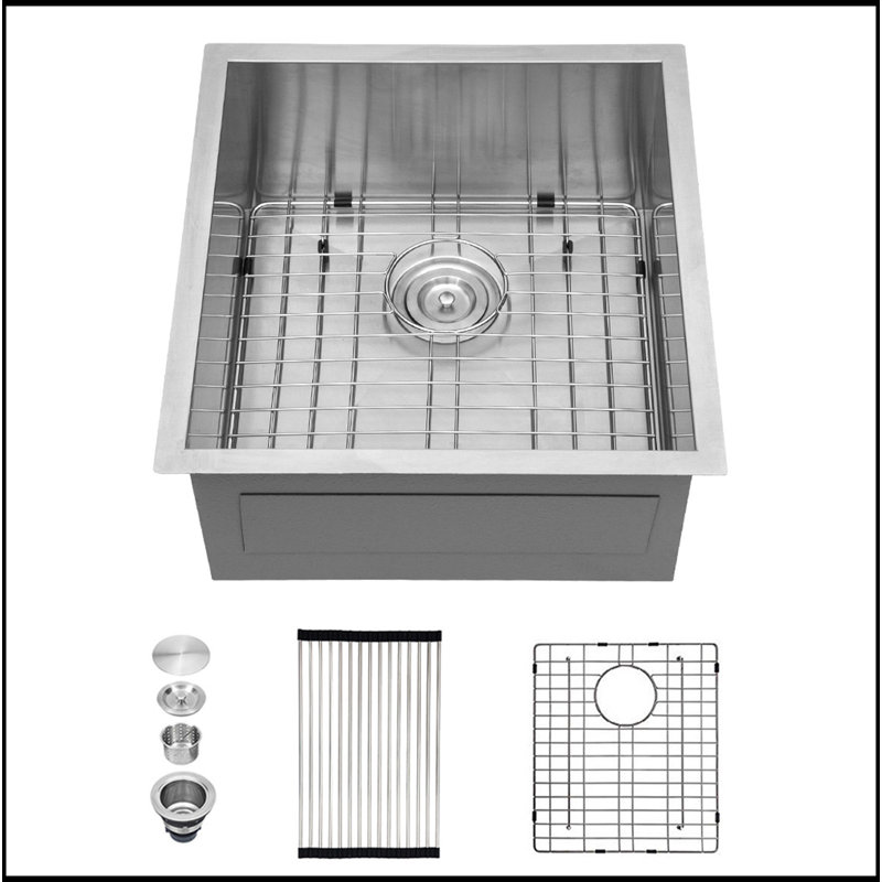 Évier de cuisine encastré 13 po - 13 po x 15 po x 9 po en acier inoxydable