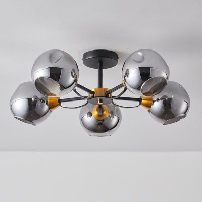 Rotan Glass Semi Flush Mount