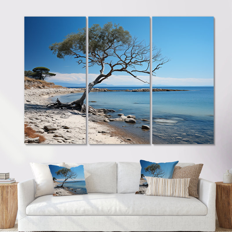 Monochromes bleu et gris, paysage cubain, ensemble d'art sur toile, Cuba, Toile tendue, H 28 po x l 36 po x P 1 po