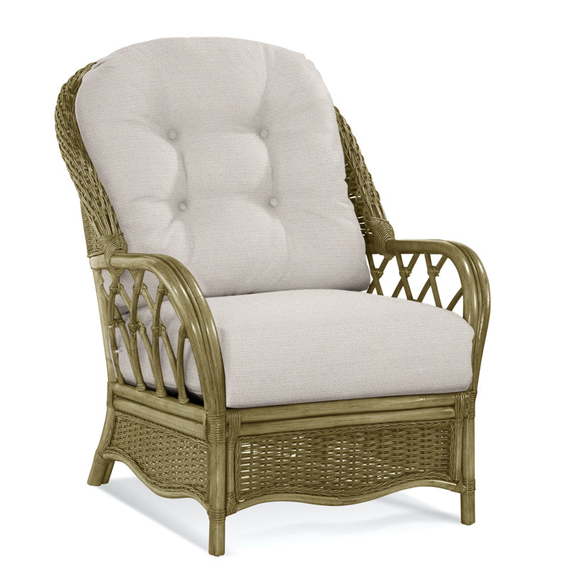  Everglade Rattan Arm Chair, White Sugar Performance; 0863-91, Havana
