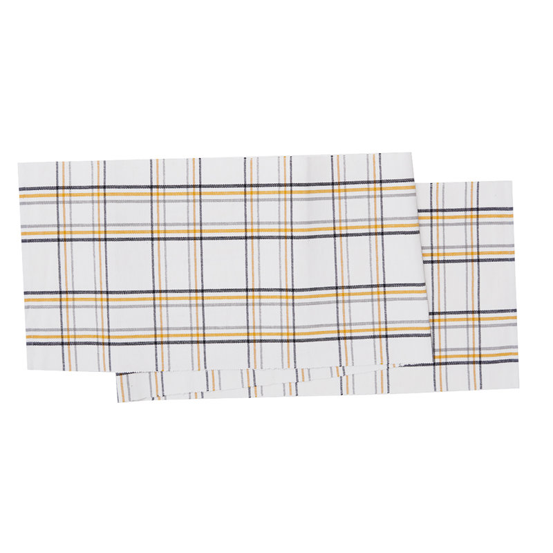 Mahckie Honey Bee Plaid Cotton Table Runner