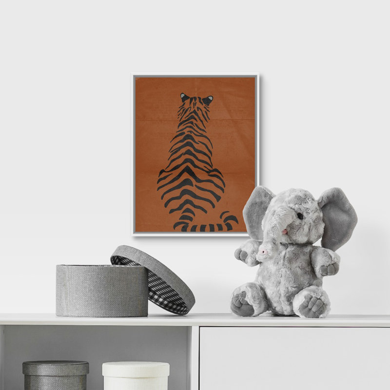 « tiger i kids », art encadré, Cadre pour toile flottant blanc, H 14 po x l 11 po x P 1,2 po