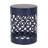 Asbel Modern Outdoor Metal Cylindrical Accent End Table with Iron Cut Design for Patio, Balcony & Garden-70318024-126228806