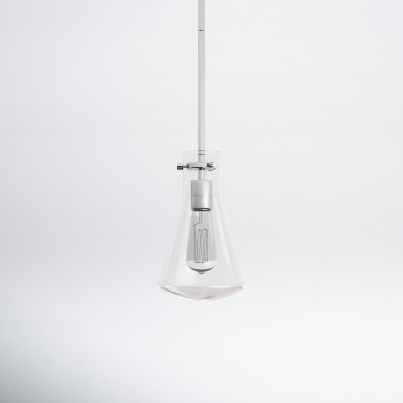 Renata 1 - Light Single Cone Pendant in Chrome, Chrome