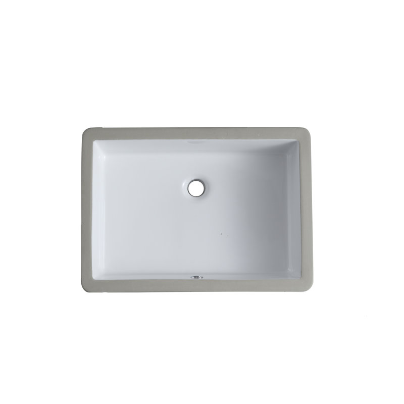Symple Stuff Clayhatchee 15.56'' White Ceramic Rectangular Bathroom Sink with Overflow