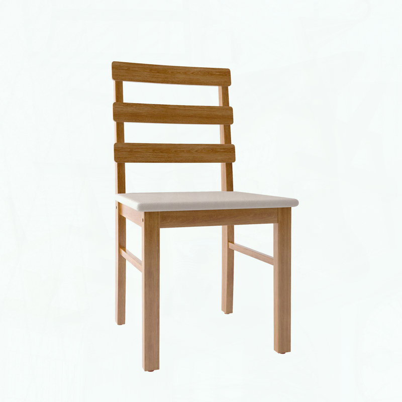 Chaise de salle à manger de style scandinave - couleur bois original - assise rembourrée, Teck
