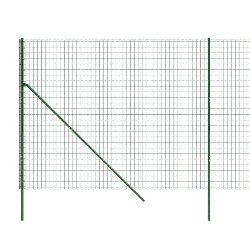 Clôture grillagée vidaXL en acier galvanisé vert, H 78,7 po x l 393,7 po