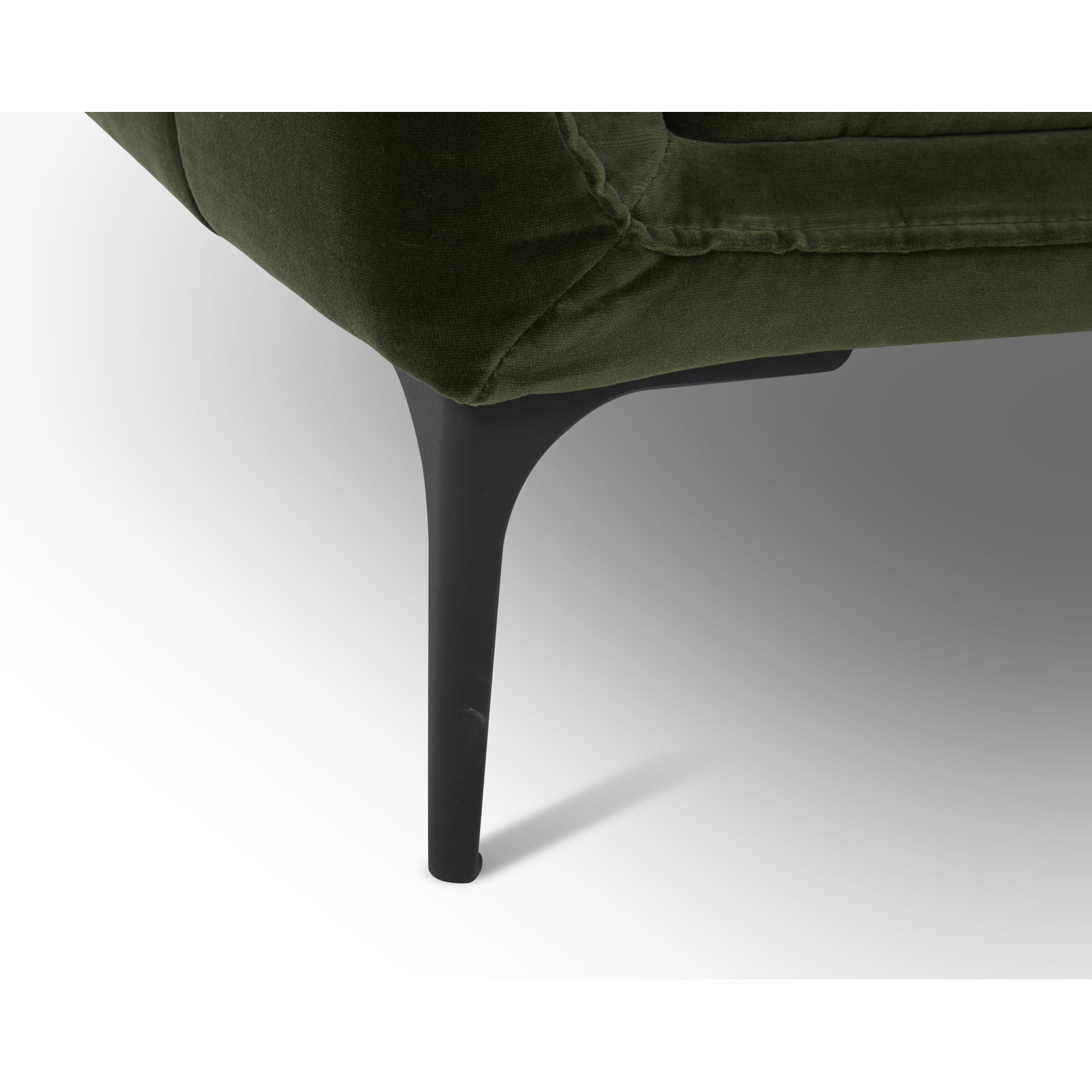 Rae 3-Piece Velvet Living Room Set, Left Hand Facing, Military Green