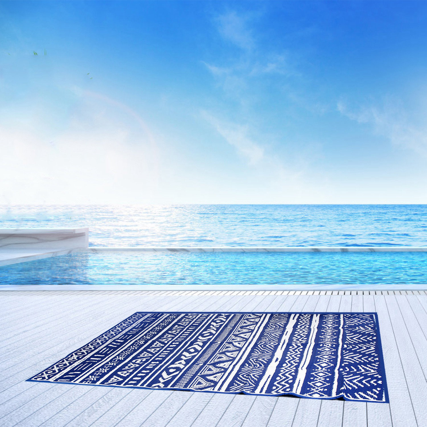 Union Rustic Rectangle Kranek Rectangle 5’ X 8’ Indoor/Outdoor Area Rug ...