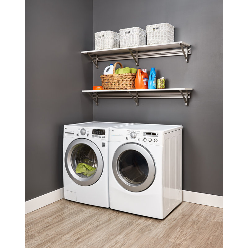 Système d'organisation pour la salle de lavage à deux tablettes, H 8,5 po x l 68 po x P 11,75 po