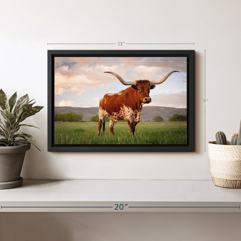 «Brown Texas Longhorn Wall Art», H 13 po x l 9 po