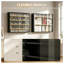 Vitrine murale noire en verre avec 4 tablettes réglables, vitrine multi-niveaux moderne pour objets de collection