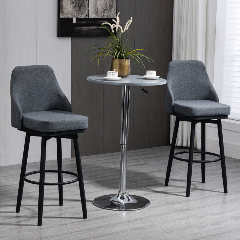 Tabouret de bar rotatif 29,5 po Annaleya, Gris foncé