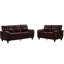 2 pièces en similicuir et bourgogne avec grand accoudoir, rangement, coussins de siège confortables pour un style de vie décontracté et respirant