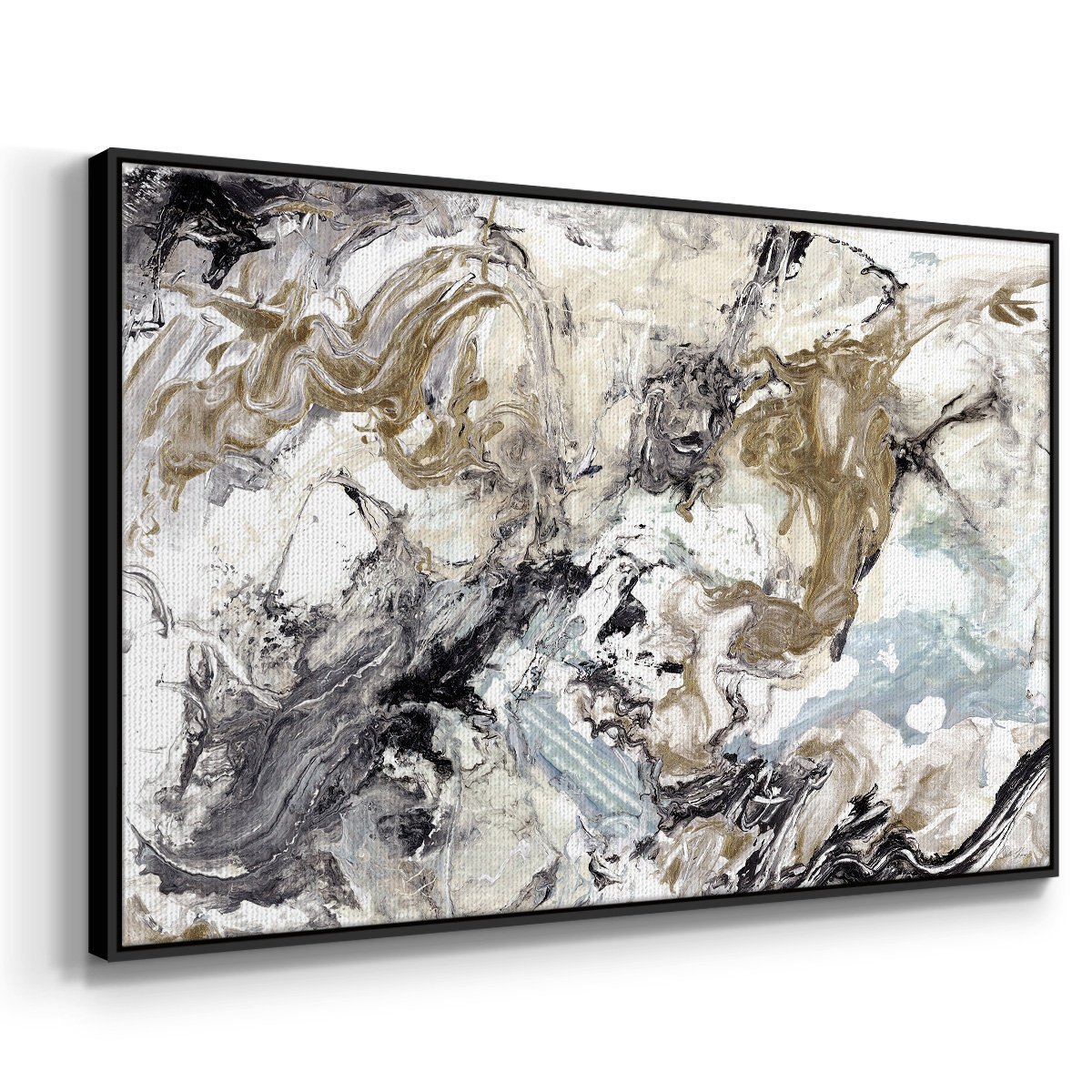 Wexford Home Marbelized Abstract - Floater Frame Print on Canvas | Wayfair