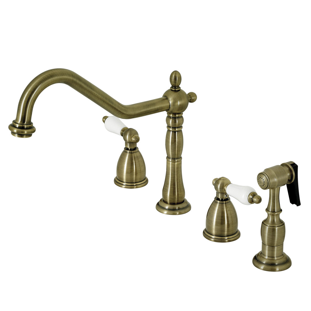 Kingston Brass Heritage Double-Handle Widespread Kitchen Faucet Kingston Brass 