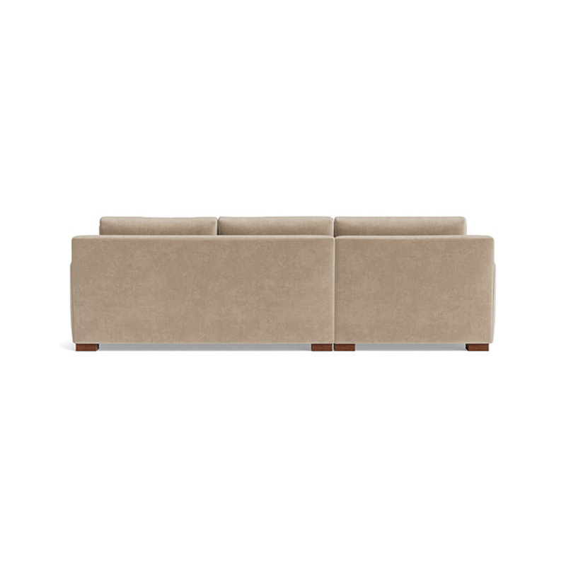 Catalina Chaise Sectional, Velvet - Beige, Left Hand Facing