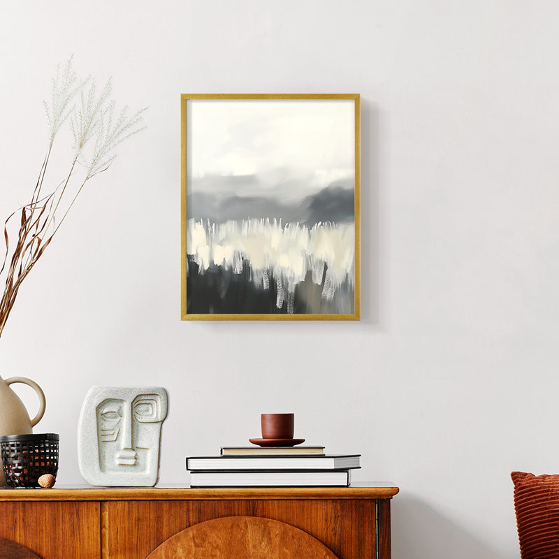 Série LX de LANDSCAPES - reproduction encadrée de qualité supérieure - prête à être accrochée - aucun clou requis, Or