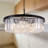 Black Modern Crystal Drum Tiered  Chandelier Light Fixture For Dining Room Kitchen