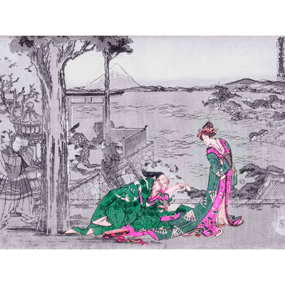 Décalcomanie murale amovible en bois courtesan japonais