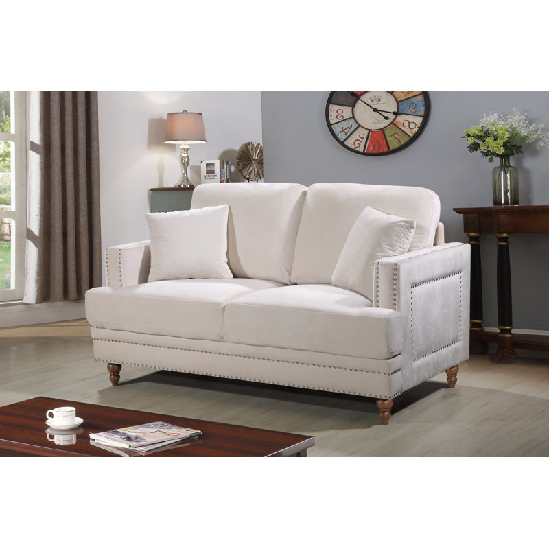Aadi 62'' Velvet Loveseat, Ivory