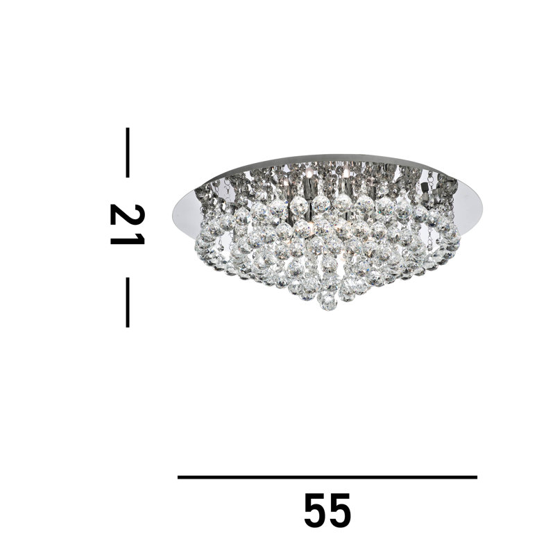 Kessler Glass Flush Mount, Chrome