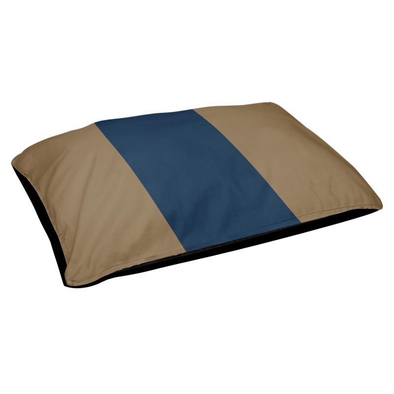 Coussin stylisé à rayures pour équipes de football, Petit (L 28 po x l 18 po), Or / bleu