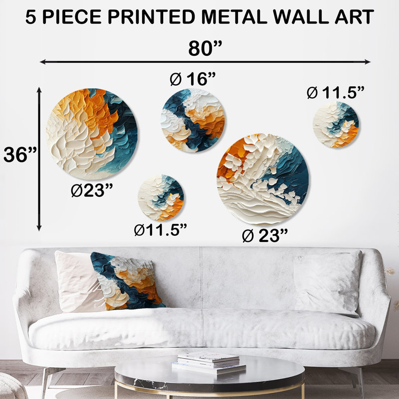 Ensemble de 5 décorations murales Biomorphism