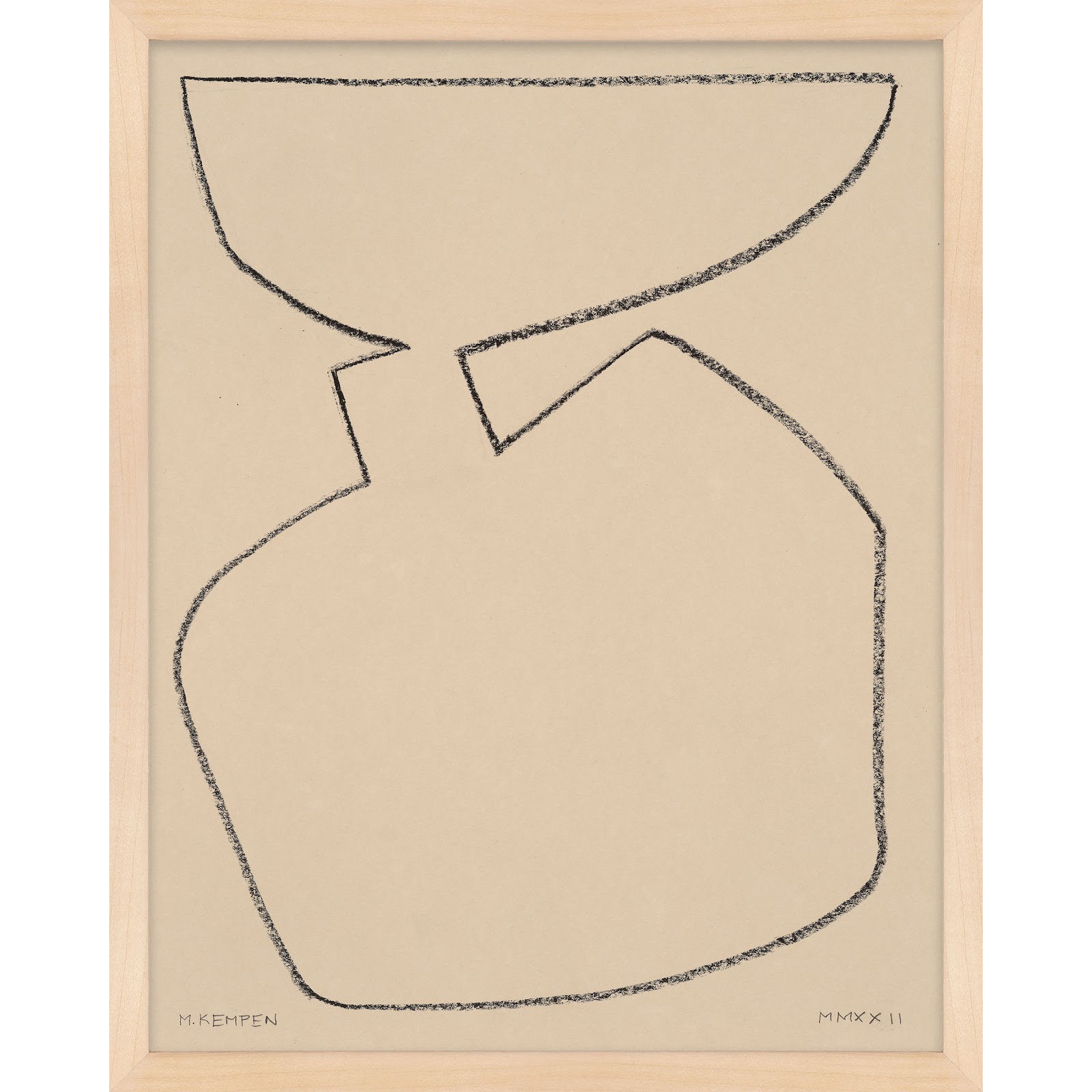 Outlines 6 by Michael Kempen, 16" W x 20" H, Maple Framed