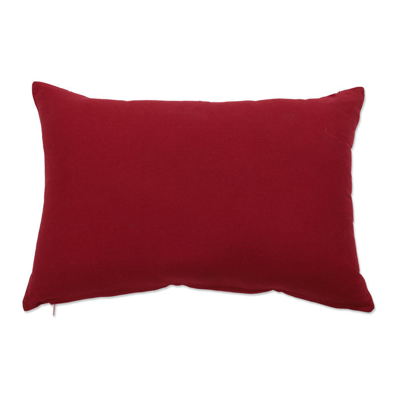 Red and Silver Snowflakes Christmas Lumbar Throw Pillow