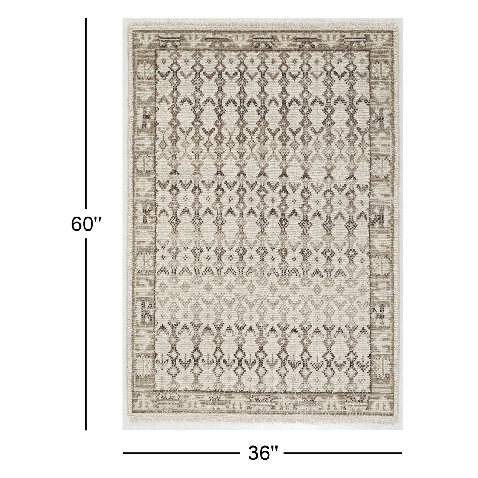 Lennex Hand-Knotted Geometric Wool Rug, Rectangle 3' x 5'